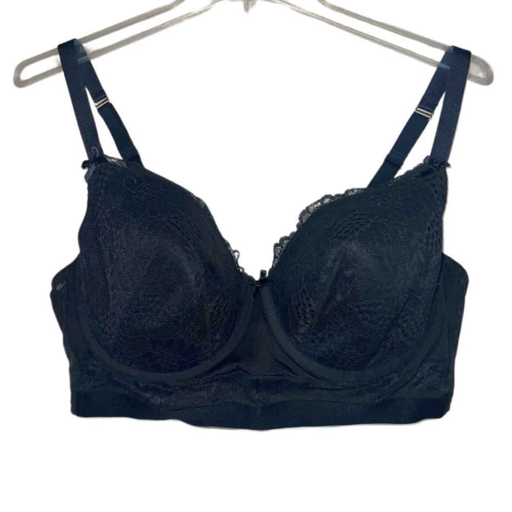 Cacique Extra Soft Lightly Lined Full Coverage Bra Black Size 42D